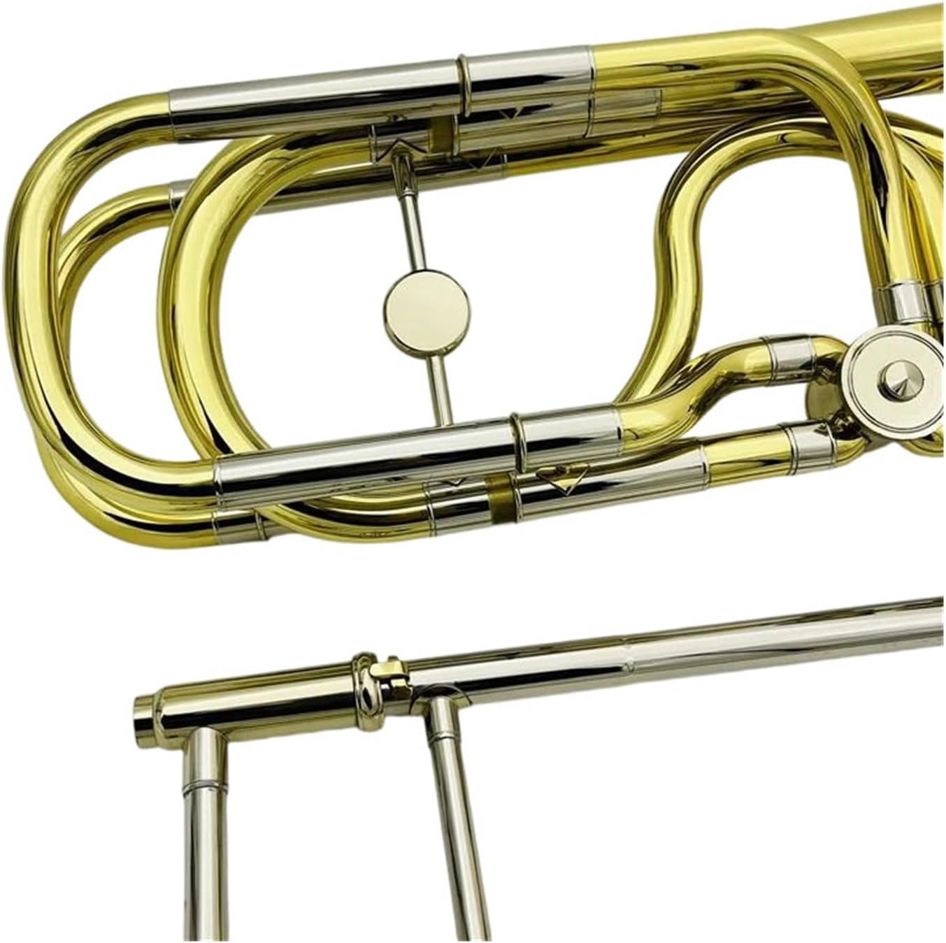 Adult Trombone Instrument Bb/f Brass Plated Double Piston Trombone With Case Accessories