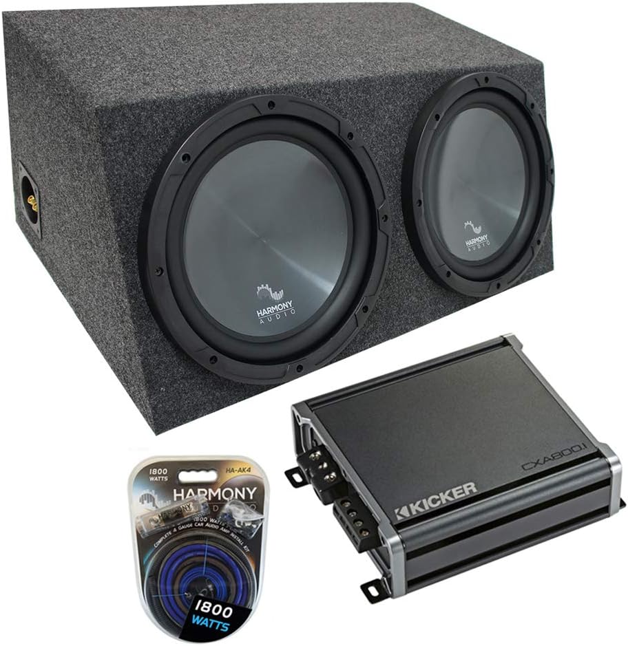 Harmony Audio R104 Bundle with Universal Car Stereo Hatchback Sealed Dual 10