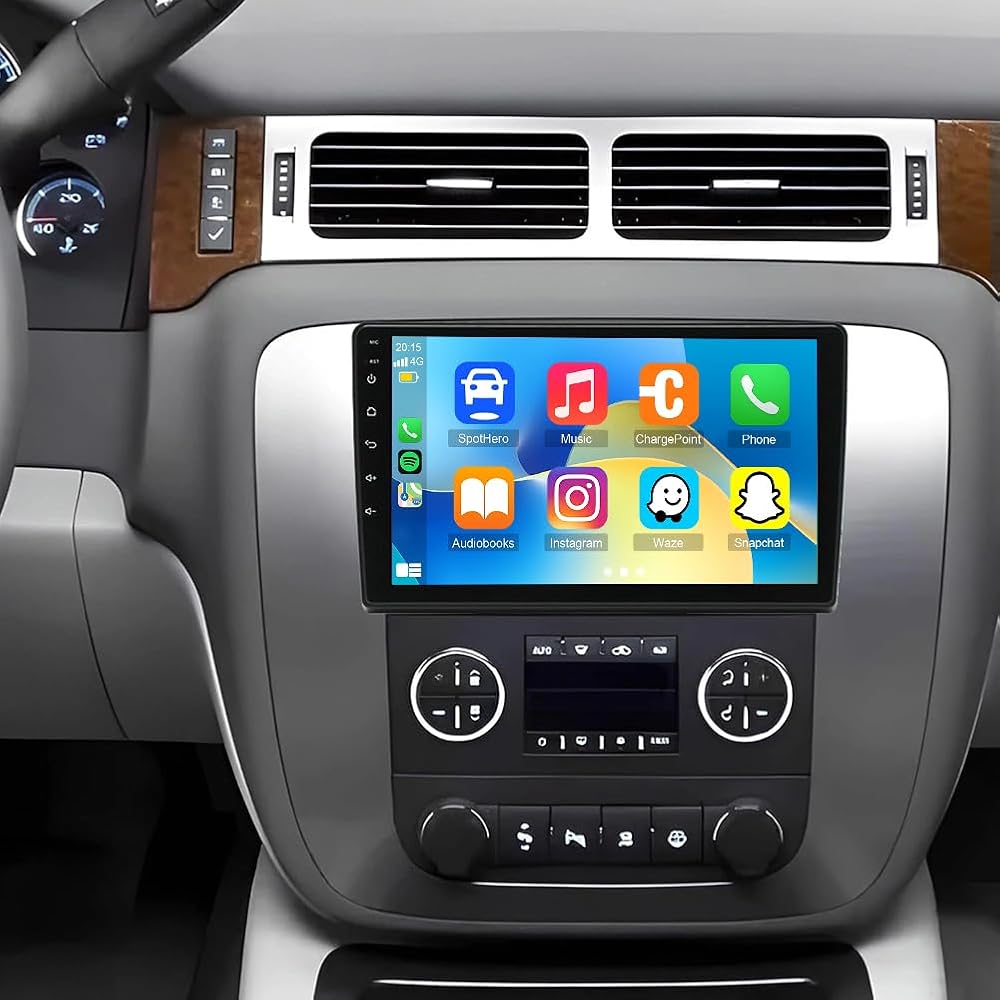 Android 14 Double Din Car Stereo Upgrade Radio for Chevrolet Suburban 2007-2014,10in Touchscreen Support Carplay Android Auto RDS DSP SWC GPS WiFi BT Mirrorlink Mic Backup Camera-4+64G