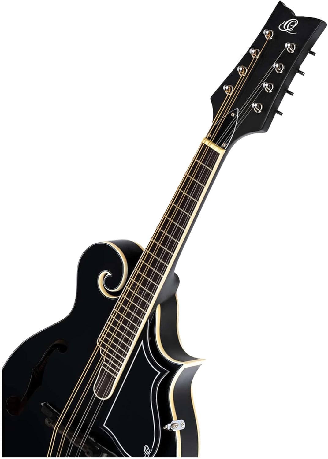 Ortega Guitars, 8-String F-Style Series Acoustic-Electric Mandolin w/Bag, Right, black (RMFE40SBK)