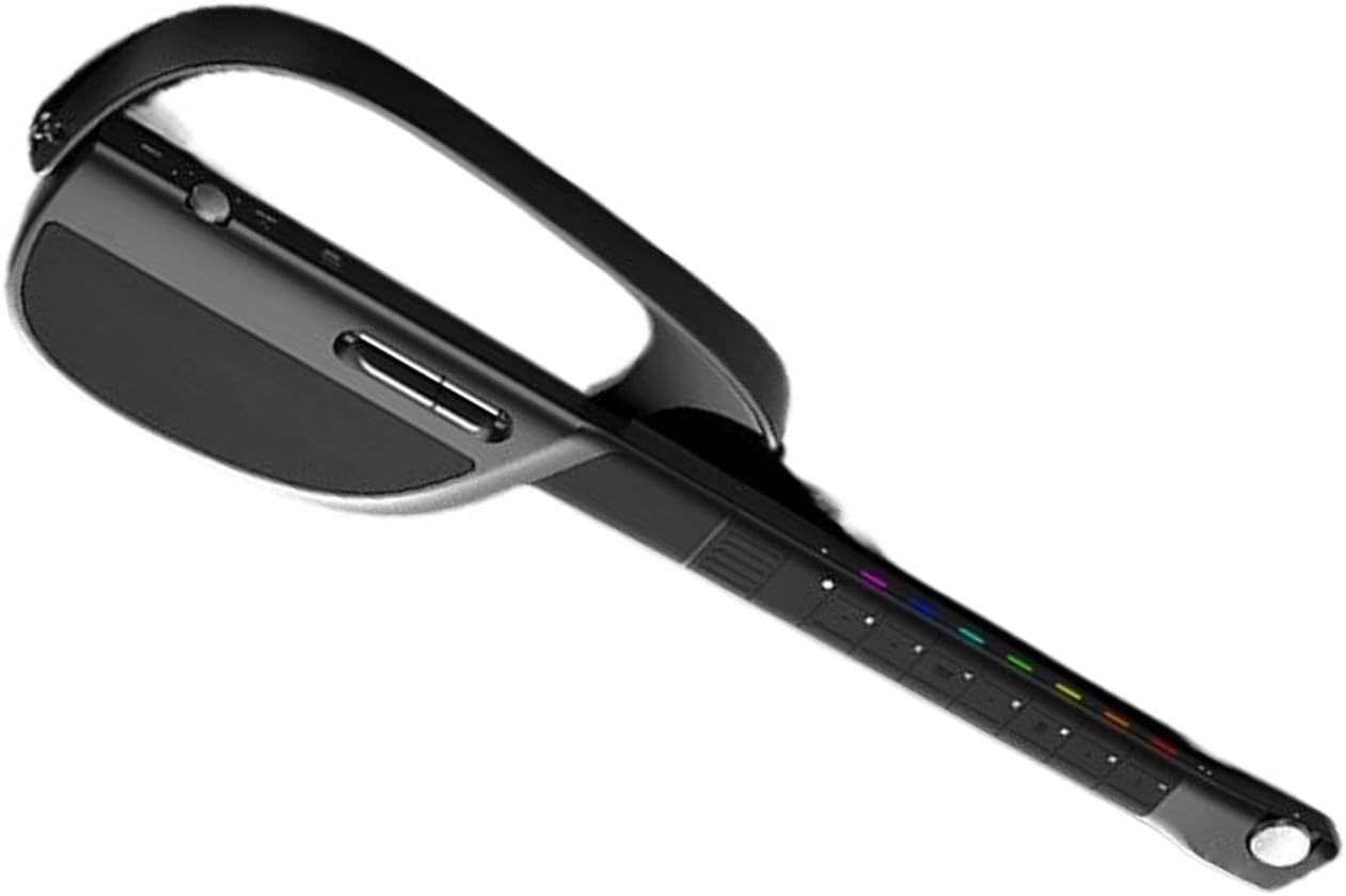 Tangxi Black Stringless Guitar, Automatic Playing, Interactive Music Scores, 100+ Rhythm Patterns, Long Battery Life