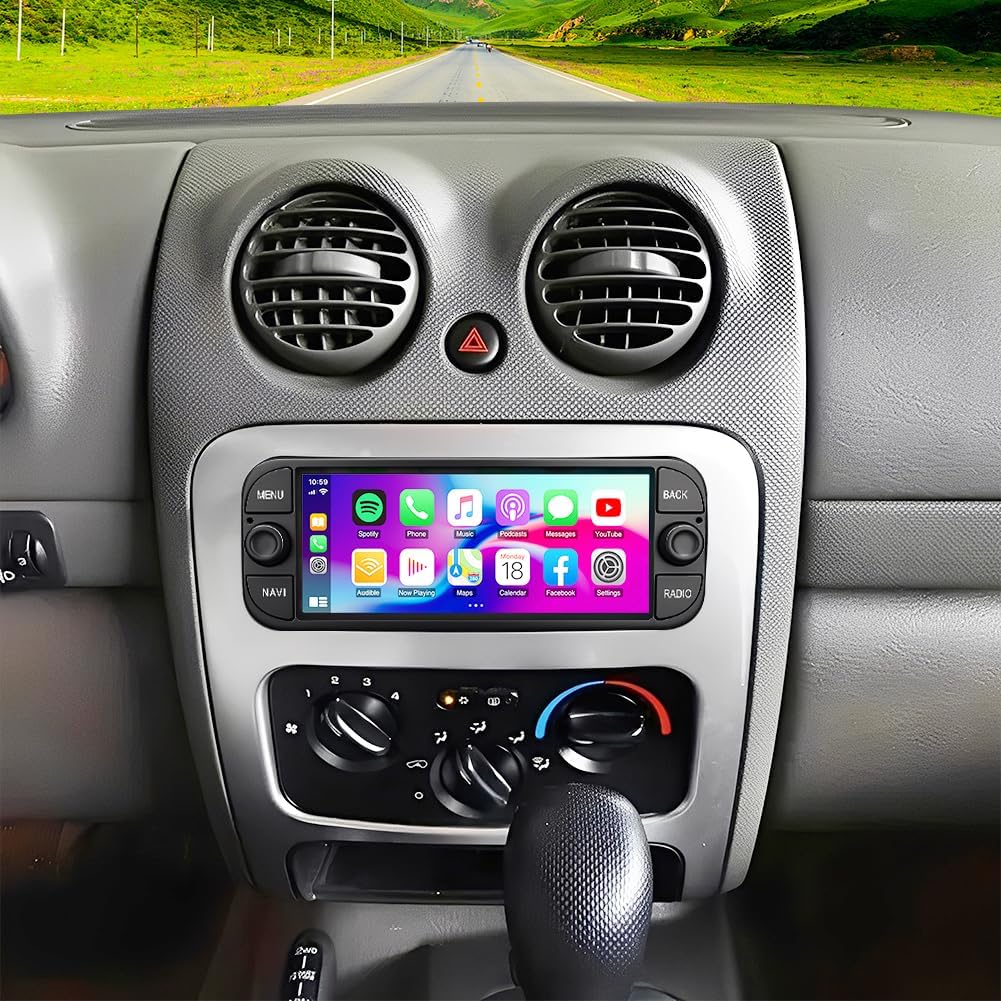 Double Din Car Stereo Radio for Jeep Liberty KJ 2002-2007,Android 13 6.86 inch Touch Screen Head Unit Car Stereo w/Wireless Carplay Android Auto Support GPS Bluetooth WiFi FM RDS DSP Backup Camera