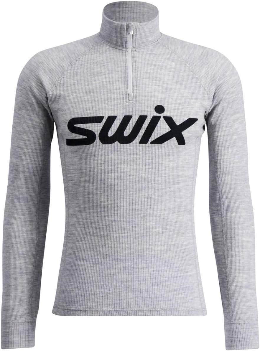 Swix Men's Active Cross Country Skiing Durable Comfortable Slim Fit Long Sleeve Racex Merino Half Zip M Baselayer Shirt