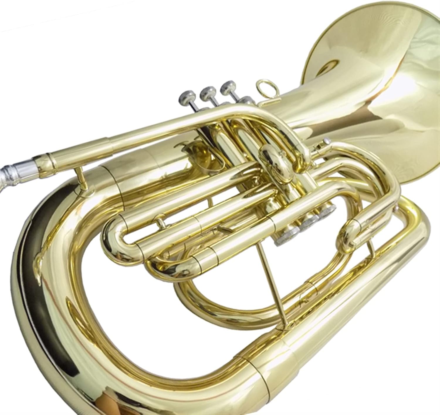 FLFL Student Trumpet Bb Marching Euphonium Musical Instruments with Case and Mouthpiece Yellow Brass Body Lacquer Finishes
