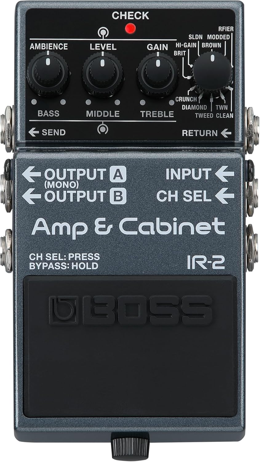 BOSS IR-2 Amp & Cabinet | Premium Amp Emulator & Cabinet IR Loader | 11 Different Amp Types | Cab IRs from Celestion Digital | Simple User Interface | USB-C for Recording & Audio Playback