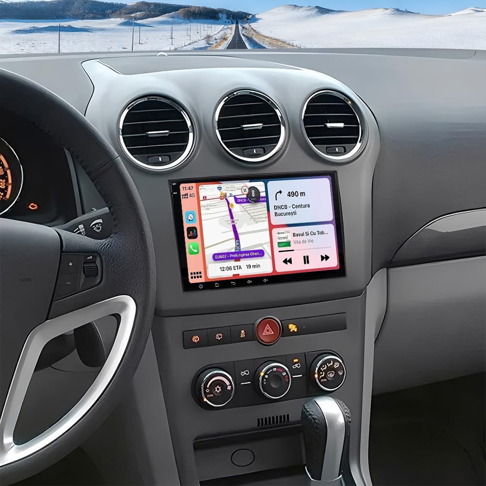 Double Din Car Radio for Chevy Captiva Sport 2012-2015 with Wireless CarPlay and Android Auto, 8 Inch Touchscreen Android 14 Car Stereo Head Unit w/Bluetooth GPS WiFi FM RDS SWC Backup Camera, 2+32G