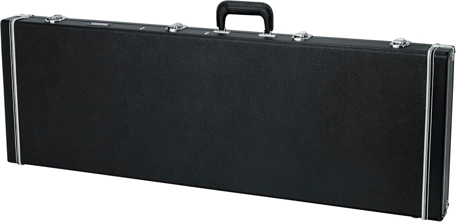 Gator Cases Deluxe Wood Case for Bass Guitar, Fits Standard Style Jazz & Percision Bass Guitars (GW-BASS)