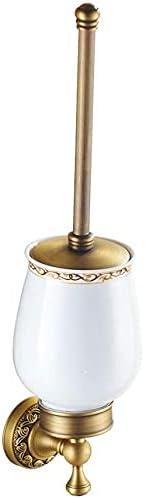 Toilet Brush Toilet Brush and Holder Set,Wall-Mounted Toilet Brush Holder Set with Copper Handle for Bathroom Toilet Cleaning Toilet Brush and Holder (A)