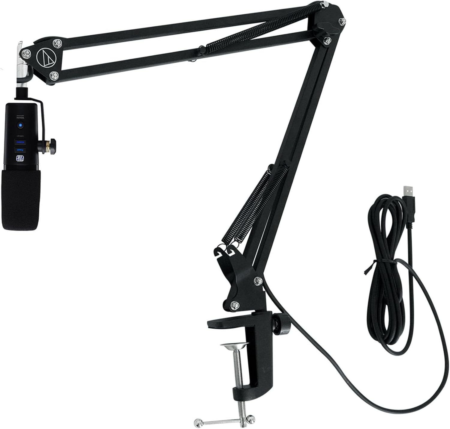 Audiosavings Bundle: Presonus Revelator Dynamic USB-C Microphone for Recording/Streaming/Podcasting Bundle with Audio Technica Boom Arm for USB Microphone Recording/Streaming Computer Mics (2 Items)