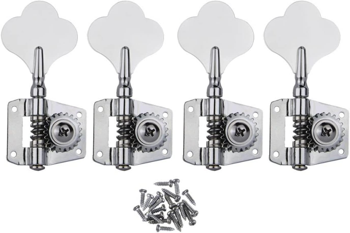 Guitar String Tuning Peg Set of 4 Pcs Bass Machine Heads Tuning Pegs Tuners 4R for Bass Parts (Color : Chrome)