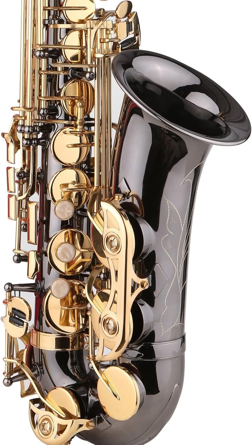 E-Flat Saxophone Brass Lacquer Gold EB Alto Nickel-Plated Brass Body Woodwind Instrument