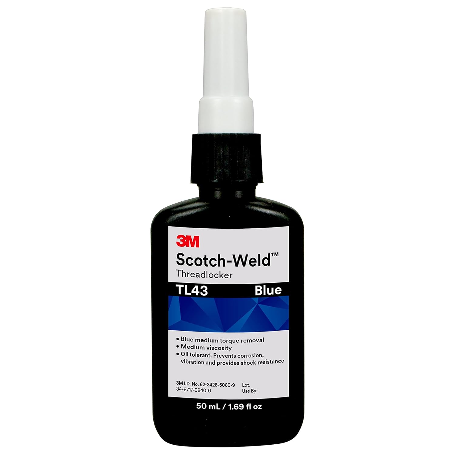 3M Scotch-Weld Threadlocker TL43, Blue, 50 mL Bottle