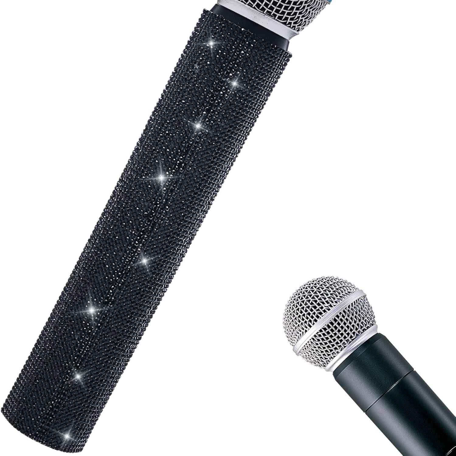 Rhinestone Microphone Covers for Wireless Mic Bedazzled Blinging on Stage