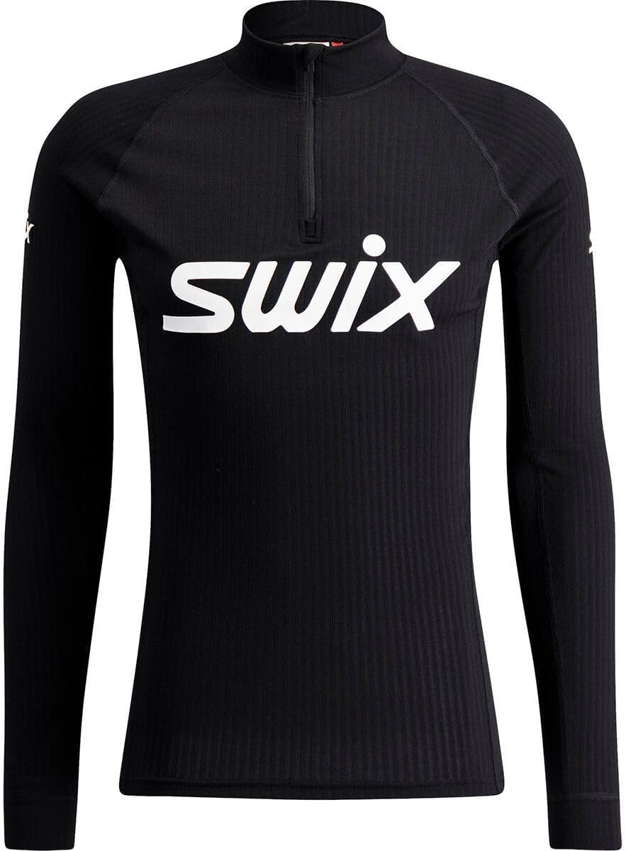 Swix Men's Racex Classic Half Zip Long Sleeve Quick-Drying Stretch Slim Fit Baselayer Top
