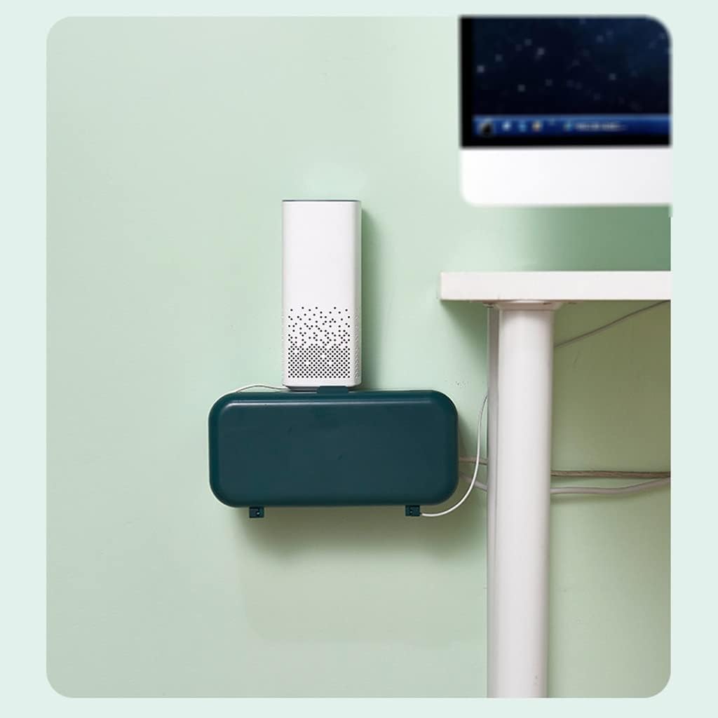 Multi-Function Storage Rack Router Storage Box Cable Power Plug Wire Storage Boxes Wall Mount Floating Shelf (Color : A)