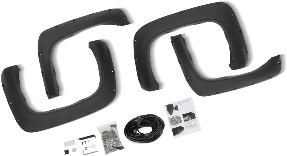 ECCPP 4PCS PP Pocket Rivet Bolt Style Textured Black Wheel Fender Flares Automotive Fits For Chevrolet 2007-2013