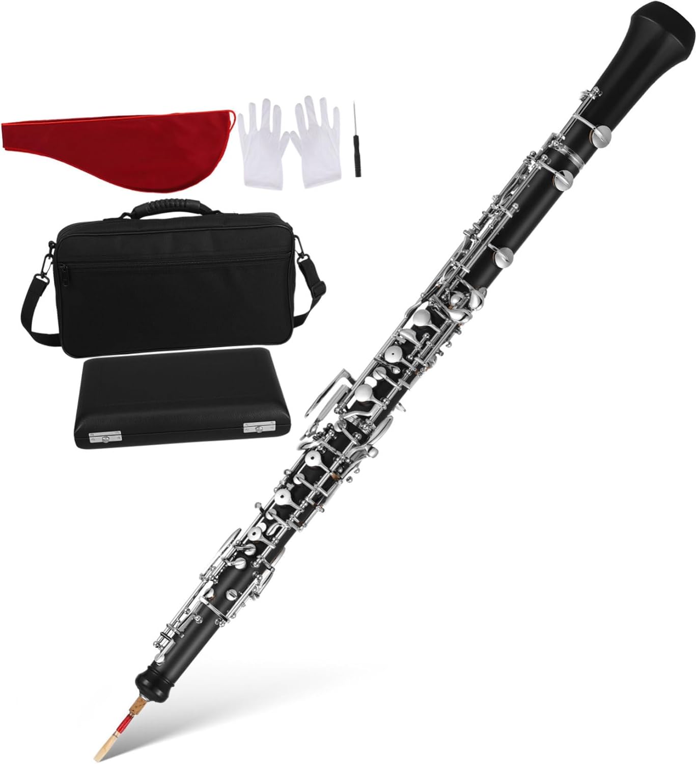 TOYANDONA Semi-automatic Key c Oboe for Orchestra High Pitch Accuracy Comfortable Grip Fine Tuning Woodwind Instrument