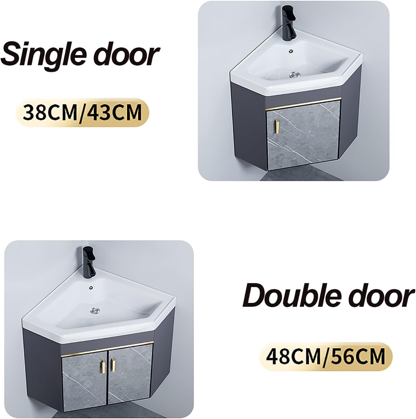 Small Bathroom Vanity Wall Mounted Wall Mount Sink Corner Bathroom Sink with Drainer Unit and Cold and Hot Water Pipe Faucet Bathroom Vanity Bathroom Vanity W/Sink Combo for Small Space. ( Size : 69x5