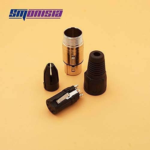Davitu Electrical Equipments Supplies - Smonisia 100Pcs/lot 3/4/5 Pin XLR Audio Cable Connector Microphone Panel Mount Socket XLR Converter Adapter Sliver - (Connector Type: Male, Pins: 3P)
