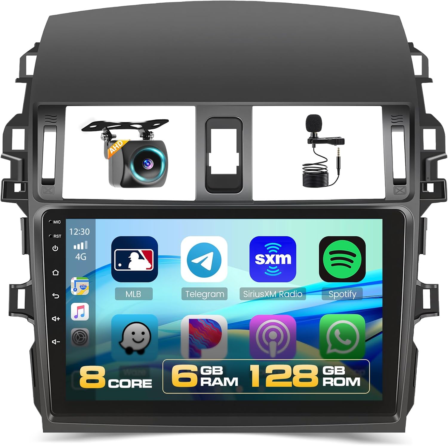 [8-Core 6+128G] for Toyota Corolla 2009-2013 Android 15 Car Stereo, Hikity 9'' IPS Touchscreen Corolla Radio Wireless Carplay Android Auto Bluetooth/5G WiFi, 1280P, GPS 32EQ/DSP/FM SWC Backup Cam+59UI