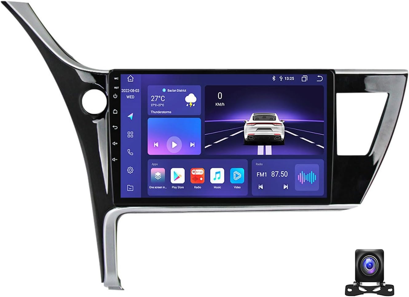 Android 13 Car Stereo 9'' Touchscreen with Carplay/Android Auto Radio Receiver for Toyota Corolla 2017~2019 Bluetooth MP5 Player with Backup Camera/FM/SWC/RDS/DSP,8 core m800s 8g+256g