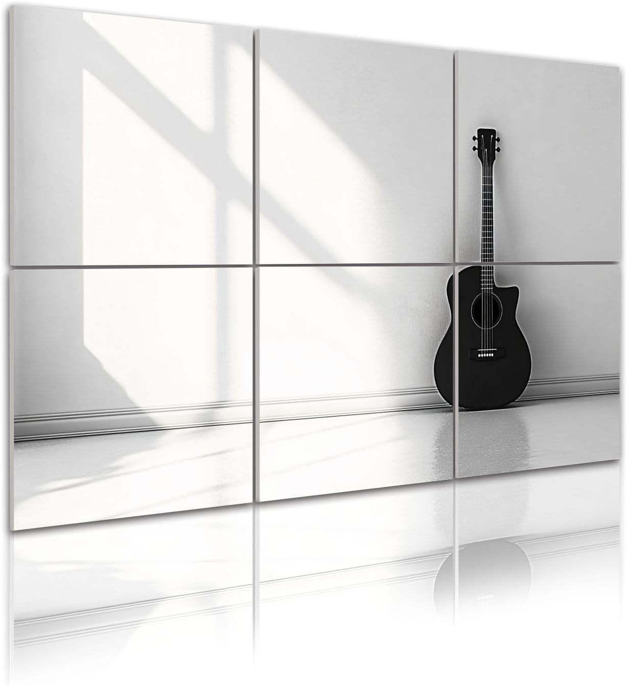 6 Pack Art Acoustic Panels Black acoustic guitar white room Sound Absorbing Panel 48