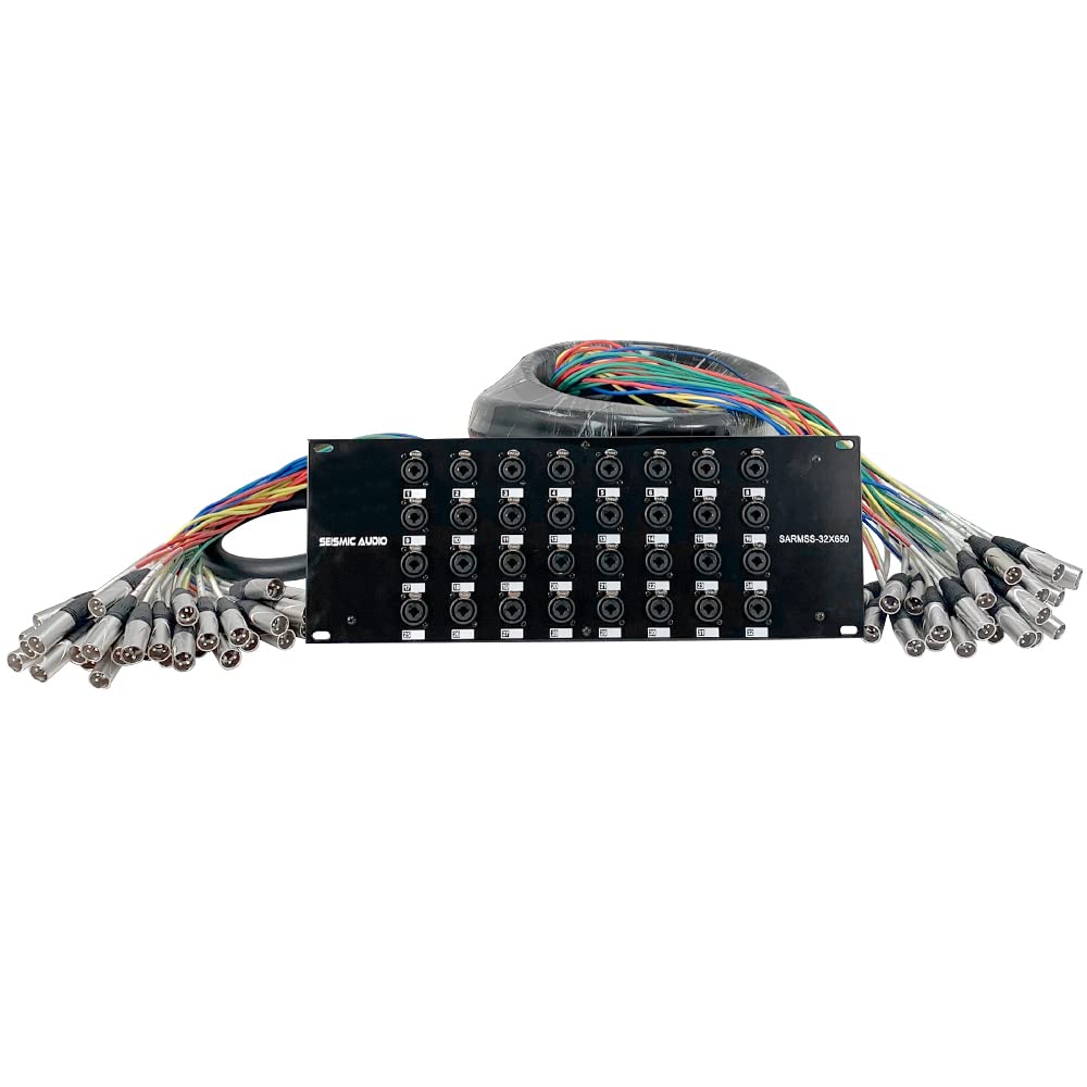 Seismic Audio - SARMSS-32x650-32 Channel XLR TRS Combo Splitter Snake Cable - 6' and 50' XLR Trunk