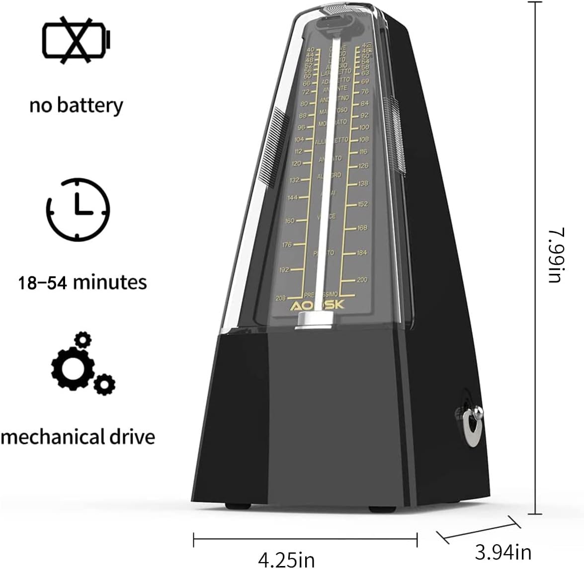 AODSK B-85 Digital Piano 88 Keys Electric Keyboard Piano for Beginner+Wooden Duet Piano Bench+Mechanical Metronome