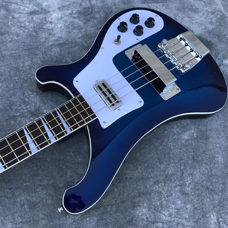 4-String Electric Bass Guitar - Blue Set-in Neck, Maple Neck, Rosewood Fingerboard,Humbucker & Single Coil Pickups
