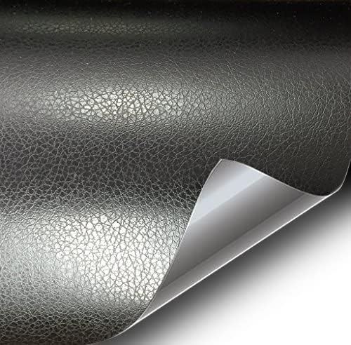 VViViD+ Fine Grain Black Leather Vinyl Wrap Sheet Roll - Soft Touch (100ft x 5ft)