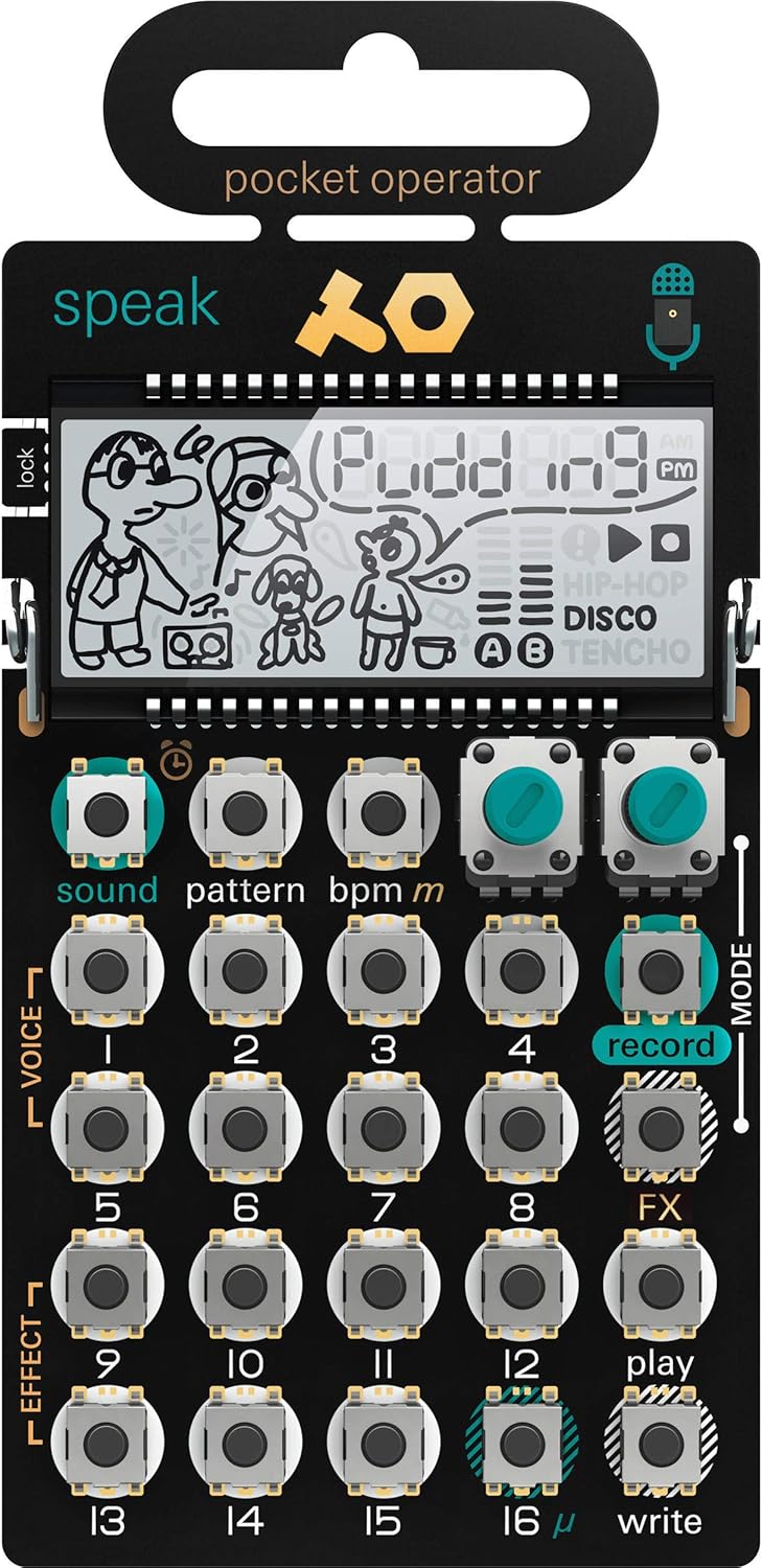 teenage engineering pocket operator PO-35 speak, vocal synthesizer, sampler and sequencer with built-in microphone for 8 different voice characters