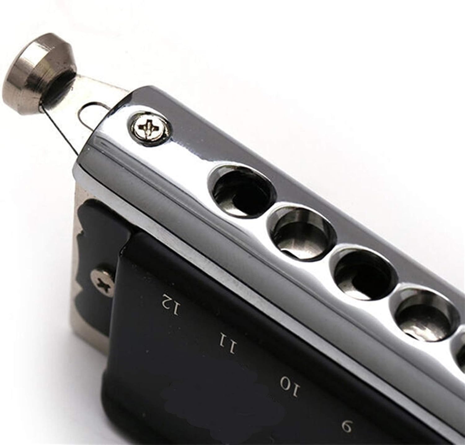 Folk Instruments Chromatic Harmonica 12 Hole 48 Tone Mouth Organ Instrumentos Chromatic Harmonica Key C Musical Instruments Reeds (Color : Black)