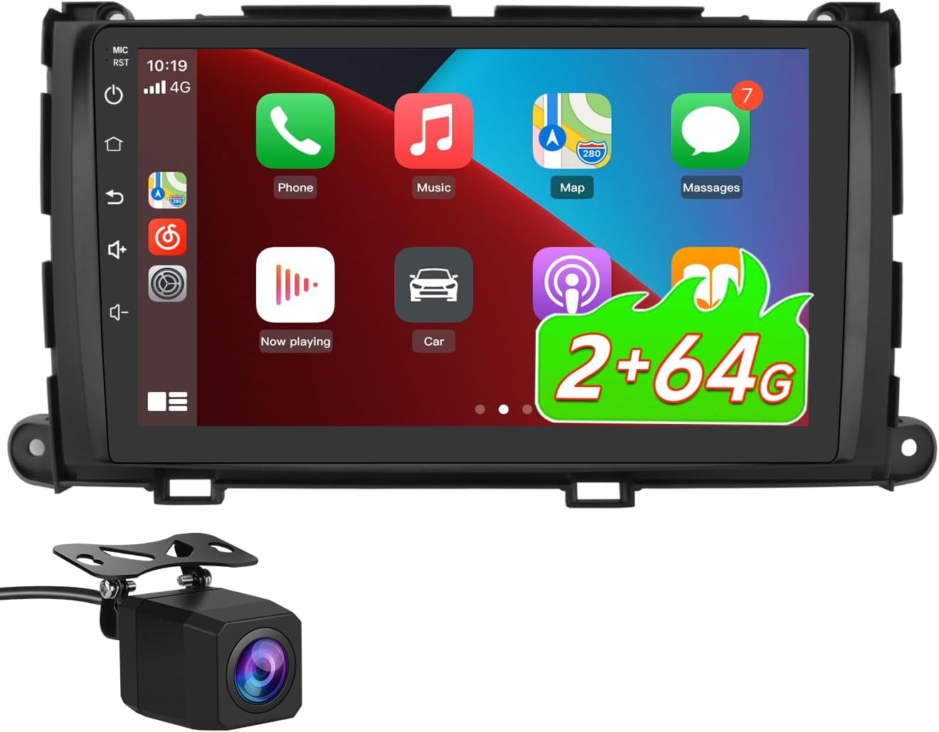 Android 13 Car Radio for Toyota Sienna 2011-2014 with Backup Camera, 9 Inch Touch Stereo with Wireless CarPlay Android Auto/BT/GPS/FM/SWC 2GB 64GB [Without J.B.L &Large Screen]