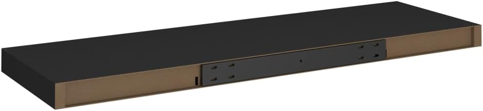 Modern Style Floating Shelves,Wall Storage Shelves,Wall Mounted Shelf Organizer Unit Display Shelf,for Living Room,Bedroom,Kitchen,Bathroom,Office,2 pcs Black 31.5