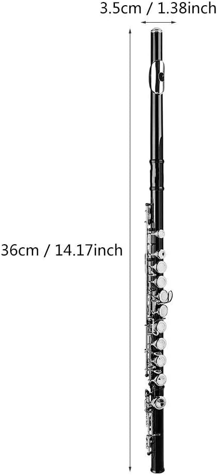 16 Holes Flute, accurate sound and pitch Wind instrument excellent airtightness 14.171.38inch for professional and beginner for kids and adult(black)