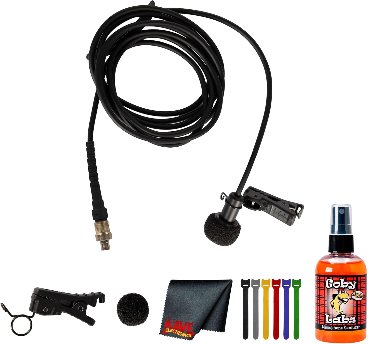 Sony ECM-77LM Broadcast Lavalier Microphone | Omni Electret Capsule, Clear Voice & Wide Response | Ideal for Broadcast & Film + Cable Ties + Mic Cleaner + Cloth (Renewed)