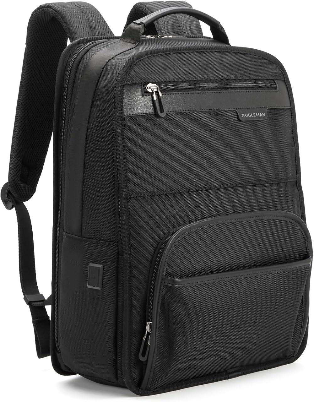 NOBLEMAN 16in Laptop Work Backpack for Men Professional, 1680D Fabric Waterproof Business Casual 20L Backpacks Scratch Resistant, Heavy Duty Daypack for College Computer Bags with USB Charging(Black)