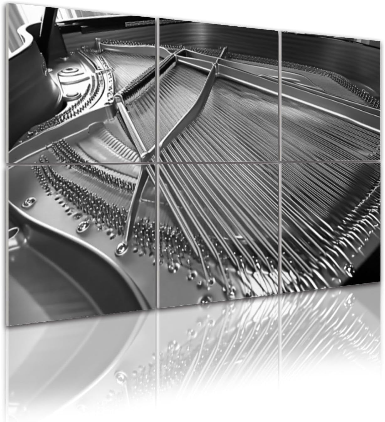 6 Pack Art Acoustic Panels Self Adhesive close up inside piano 48