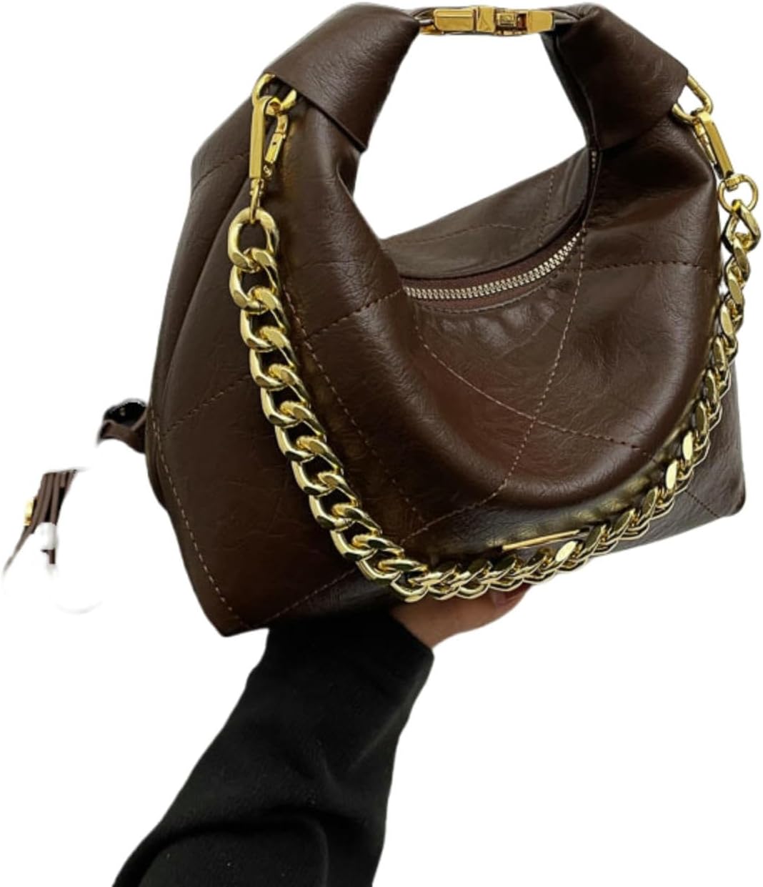 Cross Body Bag Women Women'S Bags Autumn And Winter Embroidery Thread Retro Ethnic Style Large Capacity Handbag Underarm Bag Textured Bucket Chain