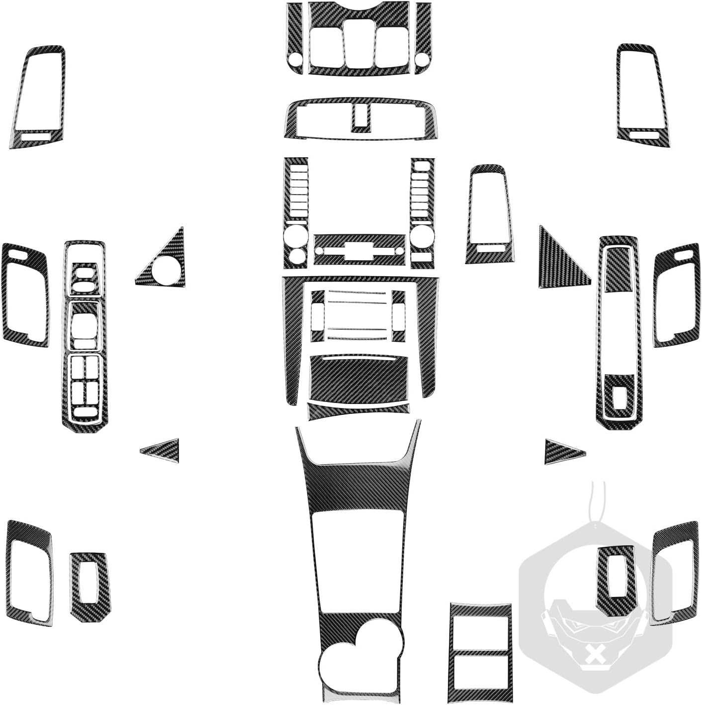 car Interior Accessories Black Carbon Fiber Complete Interior Set 38 pcs Carbon Fiber Cover Decals for Cadillac cts 2003-2007