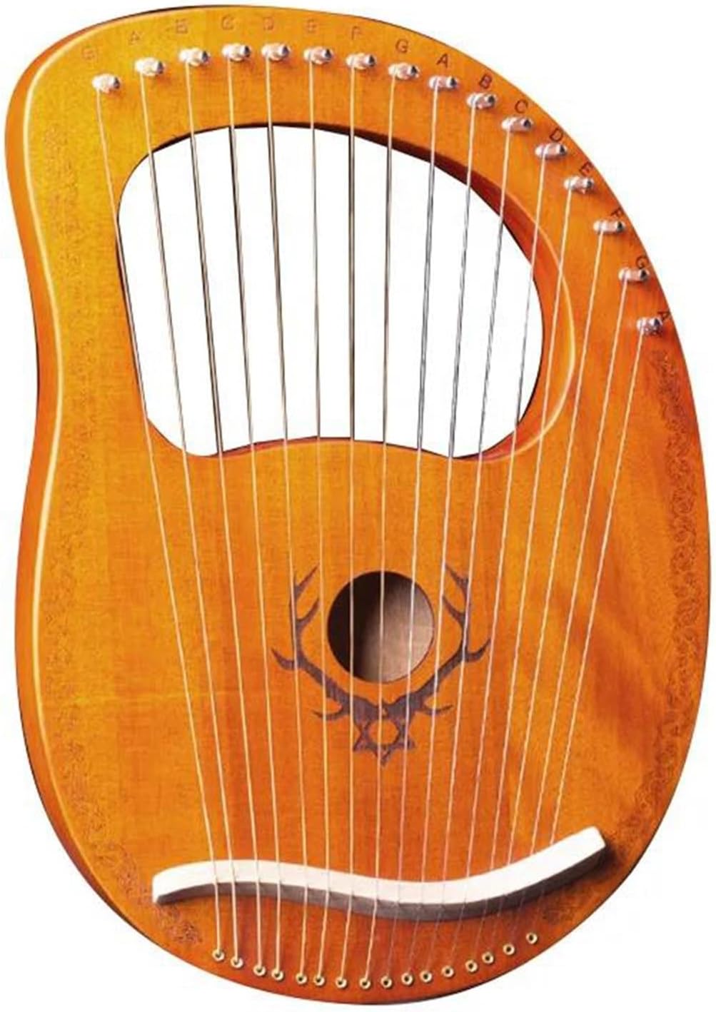 Lyre Harp Set 19 String Lyre Harp Wood Harp Metal String Instrument Included Mahogany Cloth Harp String Metal(9)