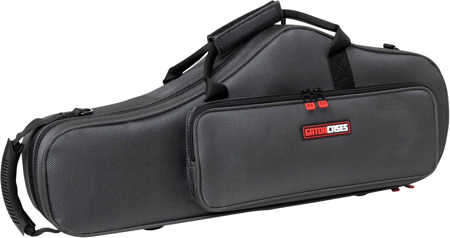 Gator Cases Adagio Series Shaped EPS Polyfoam Lightweight Case for Eb Alto Saxophone; (GL-ALTOSAX-S23)