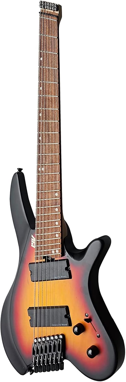 IYV-ISHLFF7-550 7-String Headless Electric Guitar, Sunburst