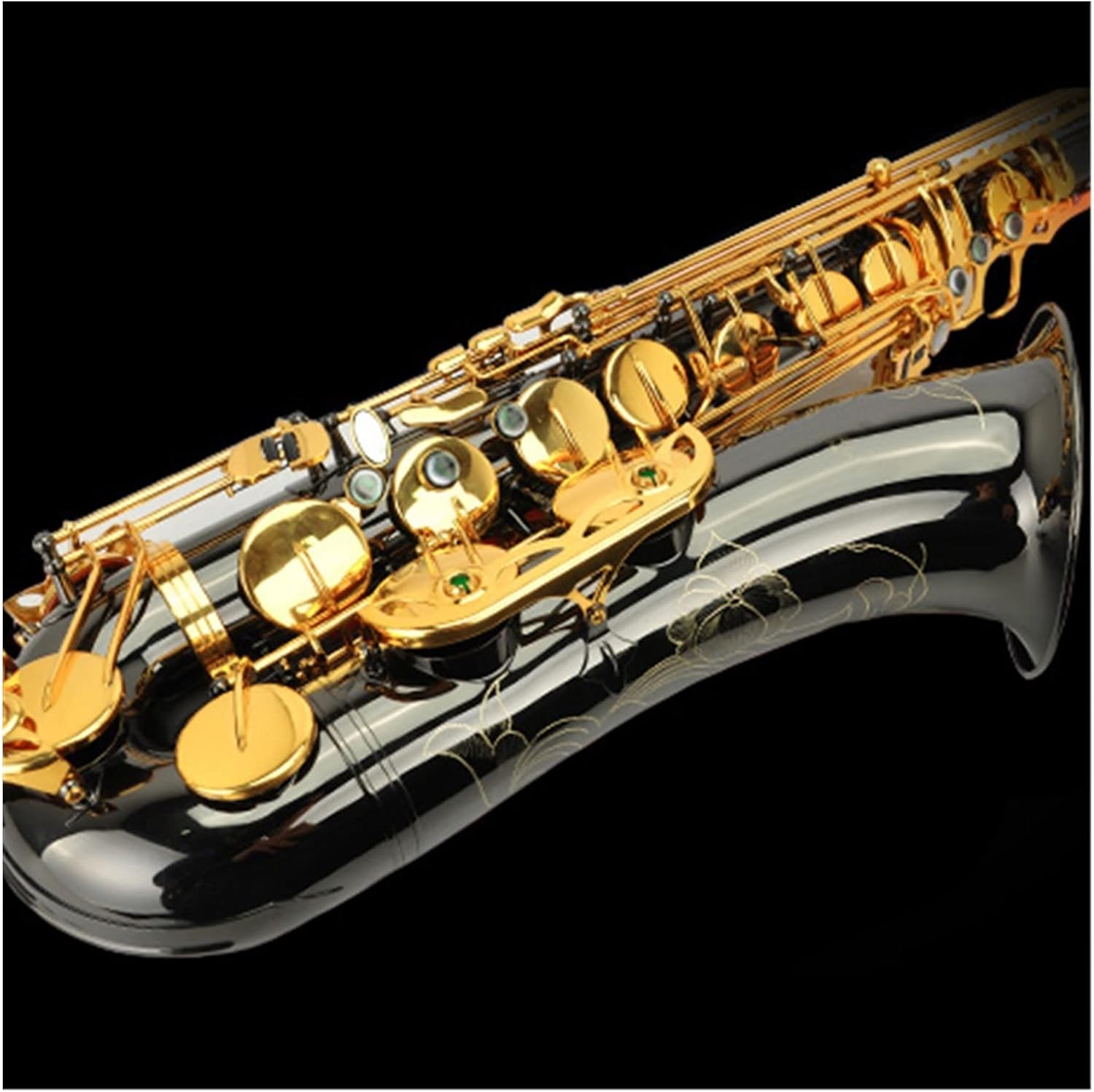 TSTS B-Flat Tenor Saxophone Black Nickel Gold Wind Instrument Brass Sax Full Kit