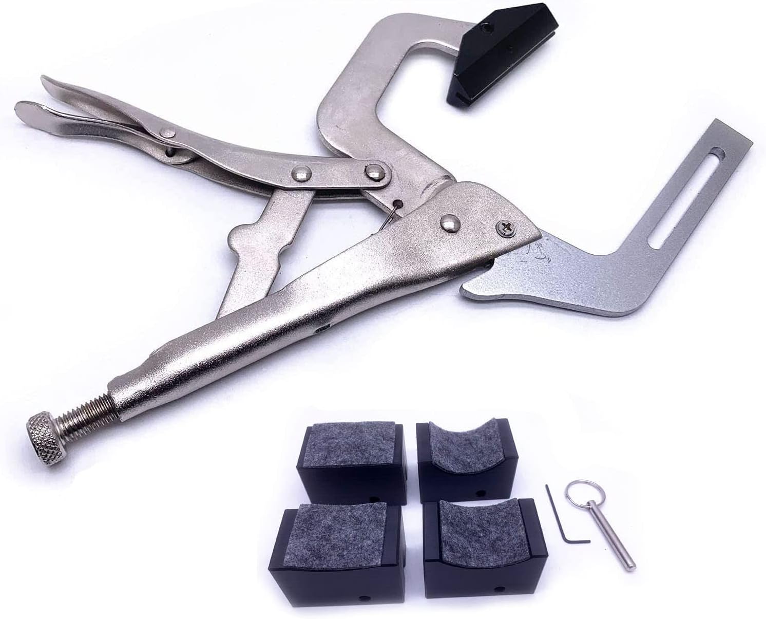 Fret Press Tool Pressing Clamp Fret Installation Tool with 4 Support Cauls 9 Radian Brass Inserts(7.25-20) for Electric Acoustic Guitar Bass