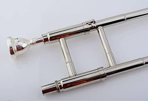 Student Trombone Instrument Sound BB Tenor Trombone Trombone Kit (Color : Silver)