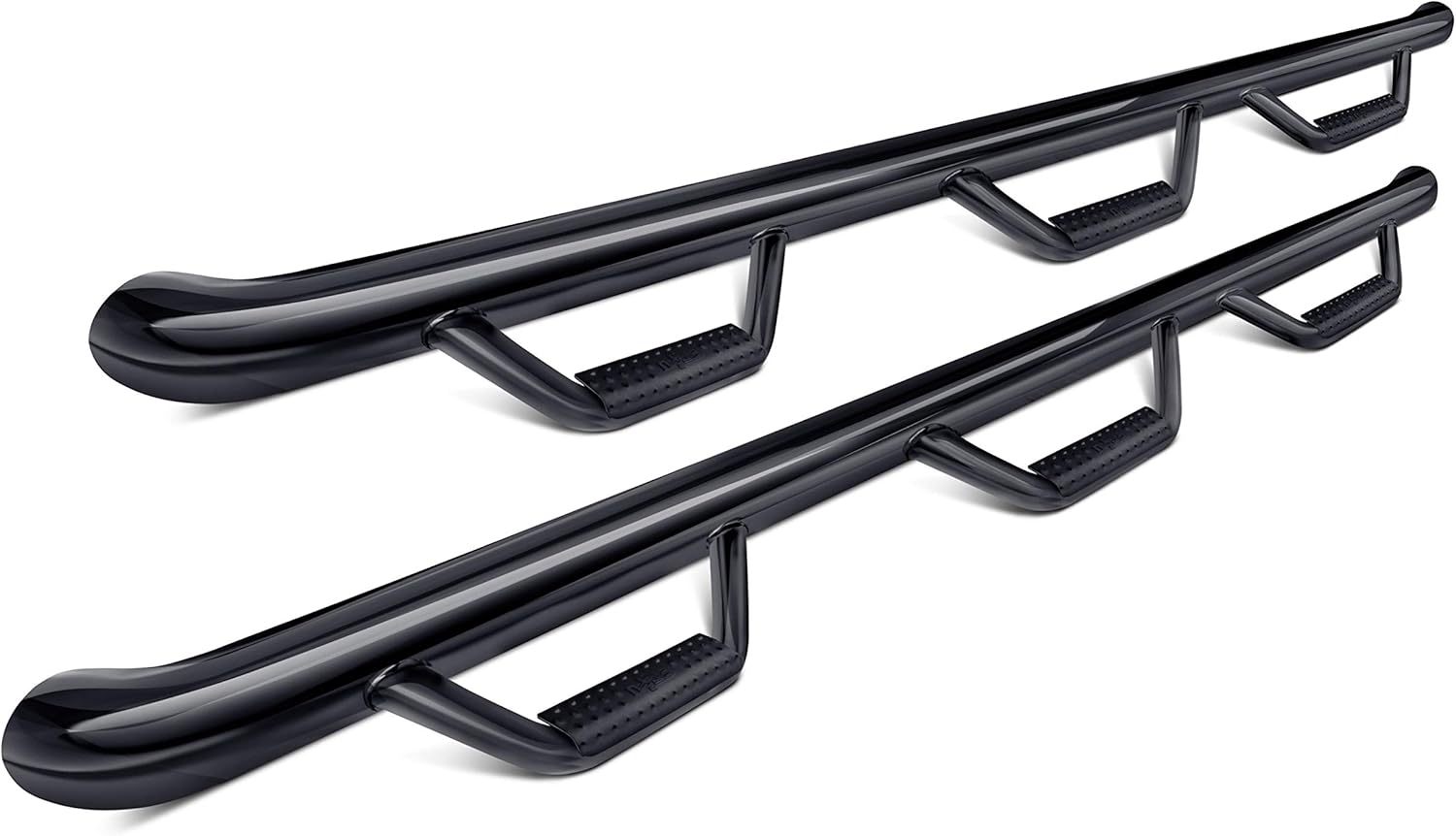 RealTruck Nerf Steps for Ford F-250/F-350 | Wheel-to-Wheel w/ Bed Access, Heavy Duty Steel, Gloss Back | F99105CC-6 | Fits 1999 - 2016 Ford F-250 / F-350 Super Duty Crew Cab