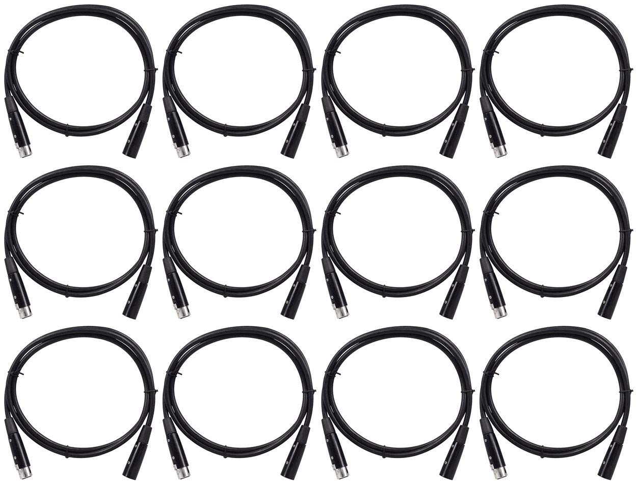 Rockville (12) RDX5M5 5 Foot 5-Pin Male-Female DMX Lighting Cable 100% OFC Copper