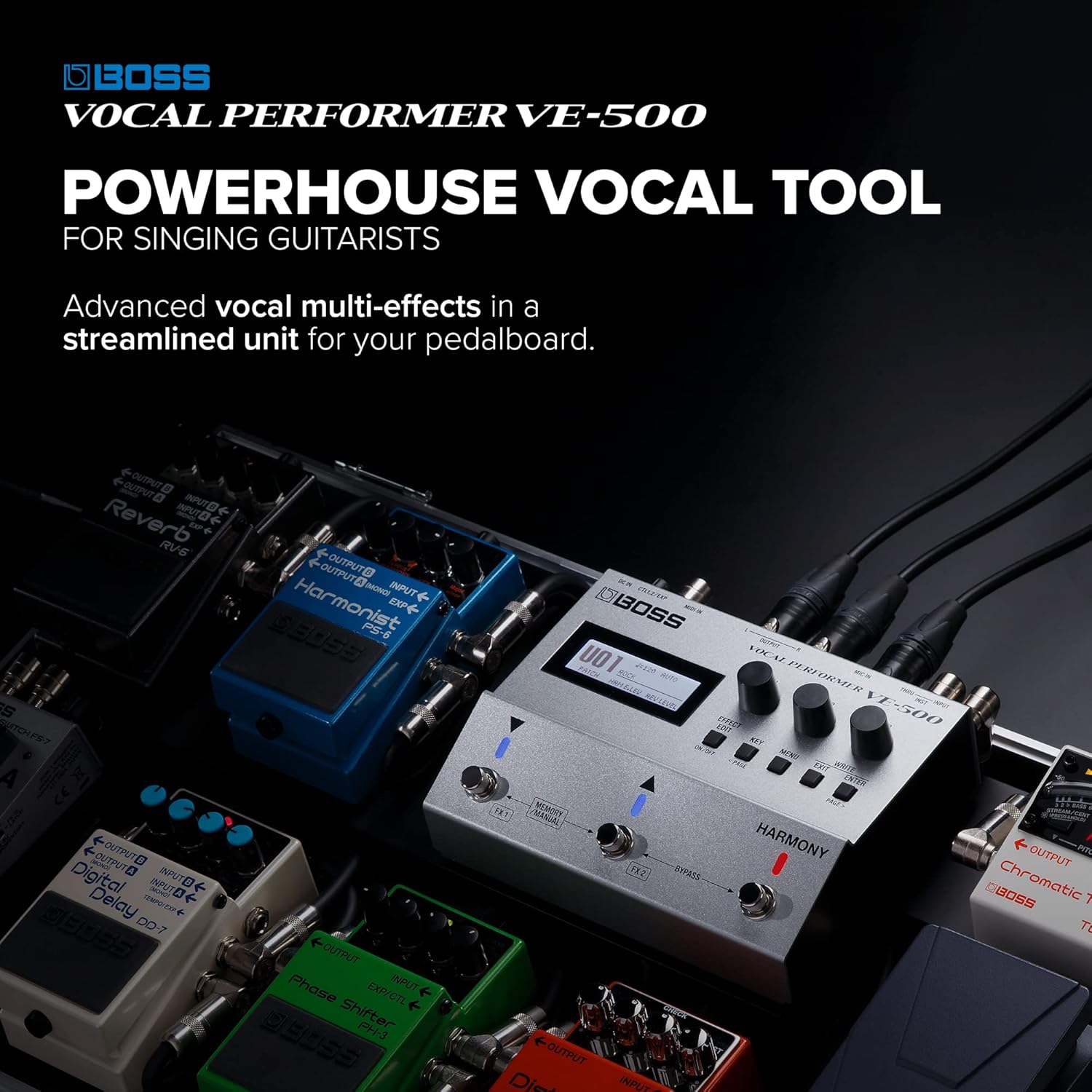 BOSS VE-500 Vocal Performer | Advanced Vocal Multi-Effects Unit for Singing Guitarists | Powerhouse Tools for your Pedalboard | Auto Harmony and Pitch Correction | Guitar Input | Vocoder | Looper