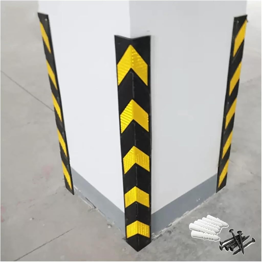 Car Parking Protector Car Parking Protector Wall Corner Guard For Parking Garages, Rubber Column Anti-collision Strips, L-Shape Reflective Yellow Strip Corner Guard for garages and warehouses(2pcs-100